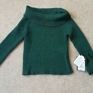 Emerald Green Off-Shoulder Sweater